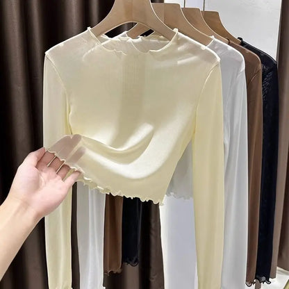 Women’s Slim See-Through Long Sleeve Casual Top