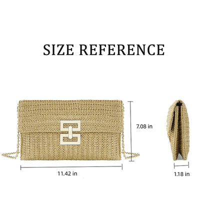 Straw Envelope Evening Handbag