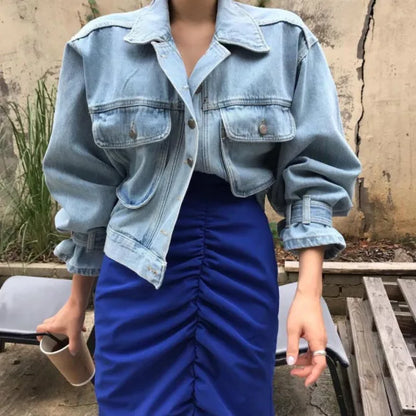 Coats Jackets Women Top 2022 Sexy Puff Long Sleeve Y2k Clothes Cropped Jacket Streetwear Women&