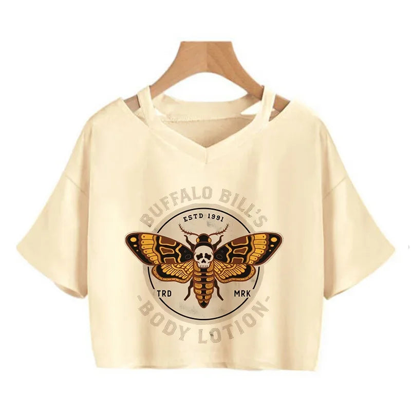 Y2K Graphic Cropped T-Shirt for Women | Harajuku Gothic Korean Style Tee