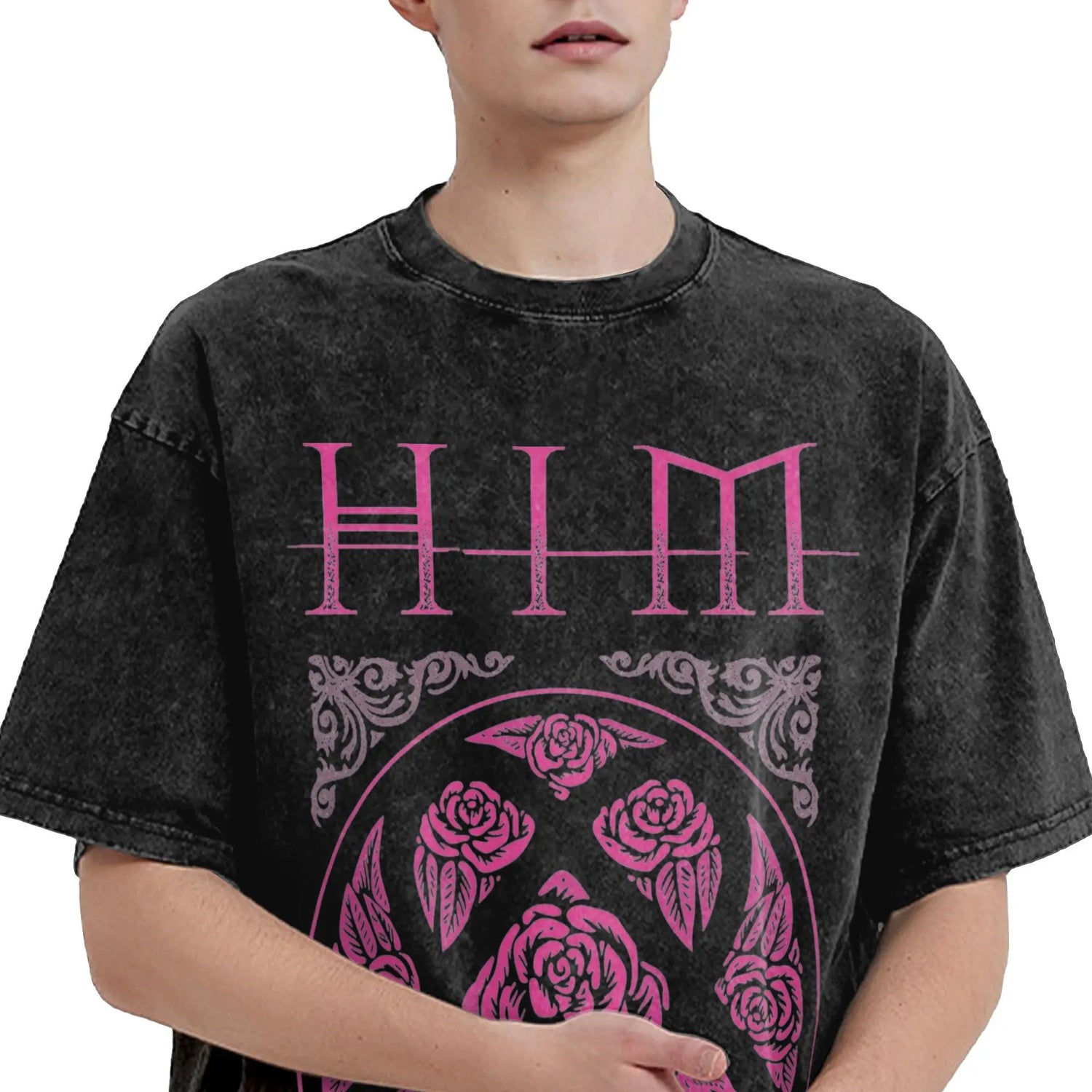 HIM Band Ville Valo Heartagram Summer T-Shirt | Y2K Funny Casual Tee