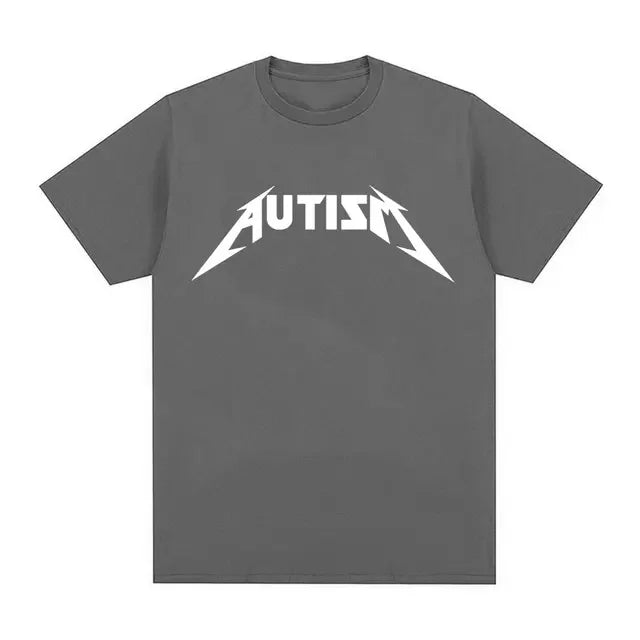 Autism Metal Rock Meme T-Shirt | Oversized Hip Hop Streetwear Unisex Tee