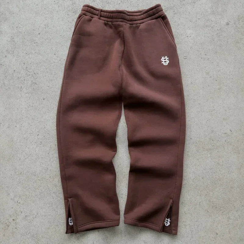 Embroidered sweatpants two-piece set Y2K clothing men&