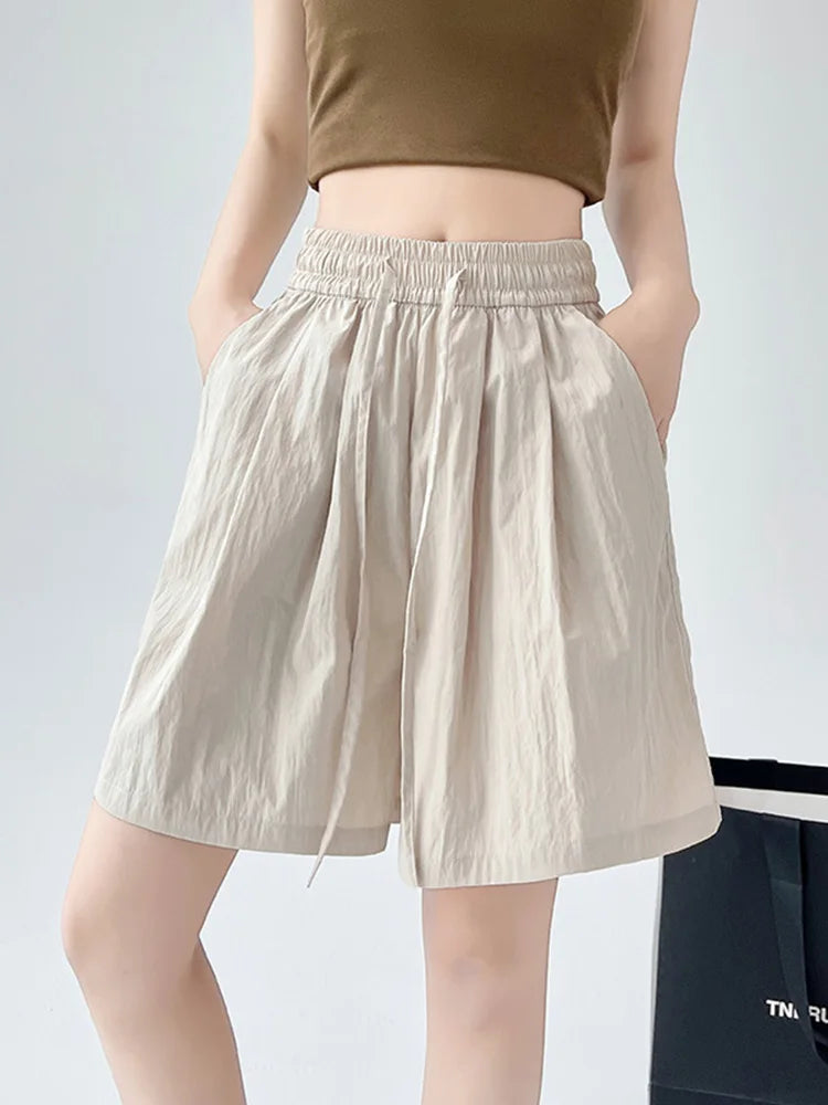 Women’s Summer Casual High-Waist Shorts | Soft Loose Beach Shorts with Pockets