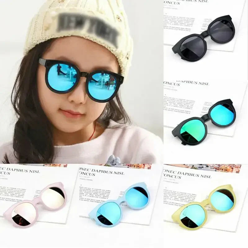 Kids Round Frame Sunglasses – Candy Color UV400 Outdoor Eyewear