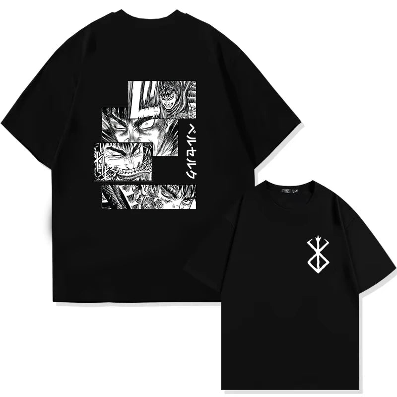 Berserk Anime Guts Graphic T-Shirt | Dark Fantasy Manga Tee