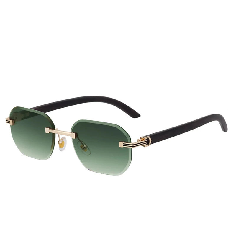 Vintage Square Rimless Sunglasses – Men’s Luxury Punk UV400 Eyewear