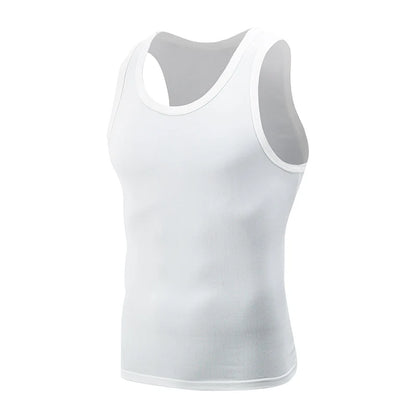 Men’s Classic Black &amp; White Tank Top – Casual Sports Vest