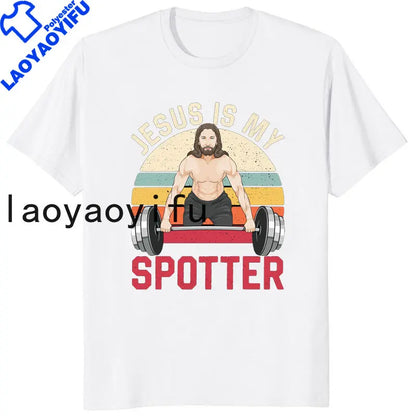 Retro Vintage Jesus Christ Gym T Shirts Men Pure Christian Faith Tee Top Short Sleeved Funny Printed Graphic Tshirt Gift