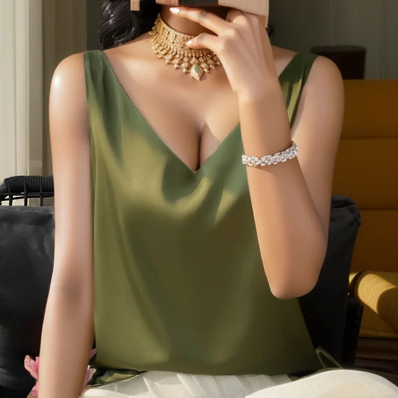 New Lce Silk Satin Camisole Women&