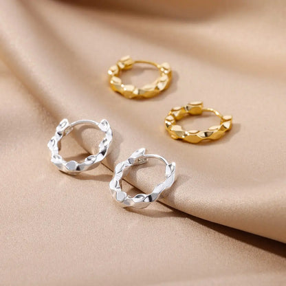 Elegant Round Stainless Steel Hoop Earrings