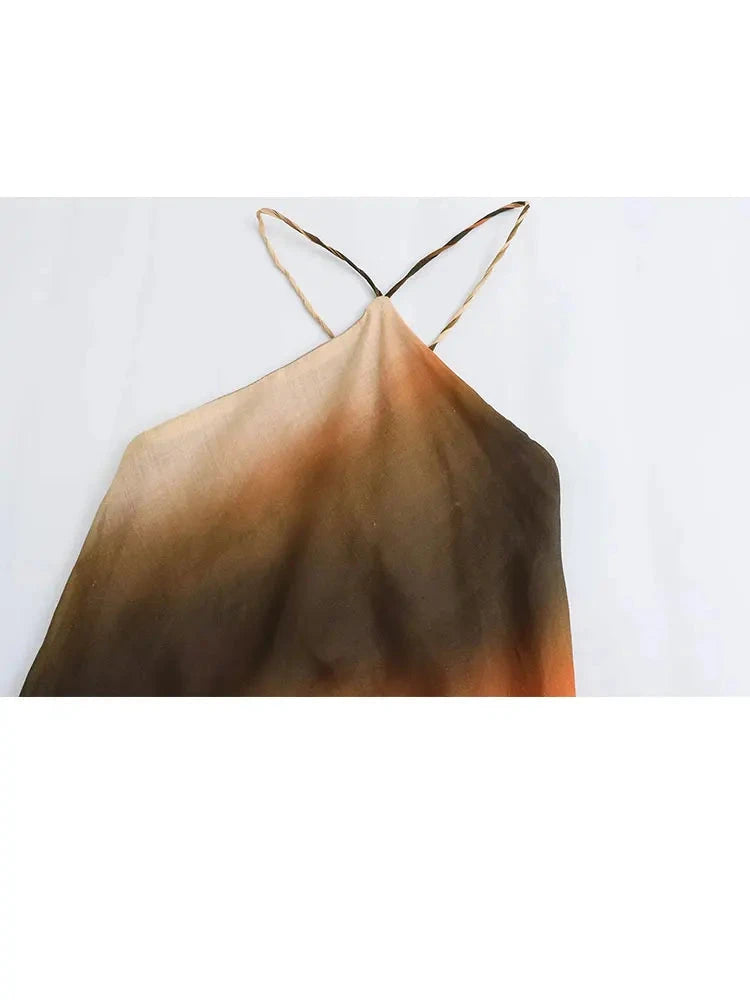TRAF Summer Stylish Fish Tail Hem Midi Dress