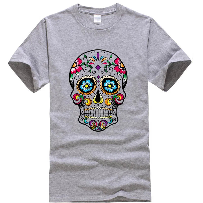 Men’s Skull Print Street Style T-Shirt | 100% Cotton, Loose Fit, Summer Casual Tee