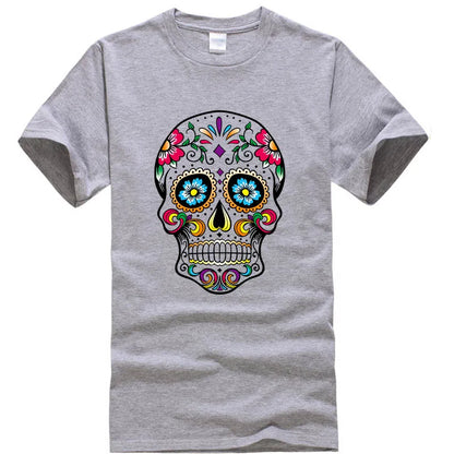Men’s Skull Print Street Style T-Shirt | 100% Cotton, Loose Fit, Summer Casual Tee