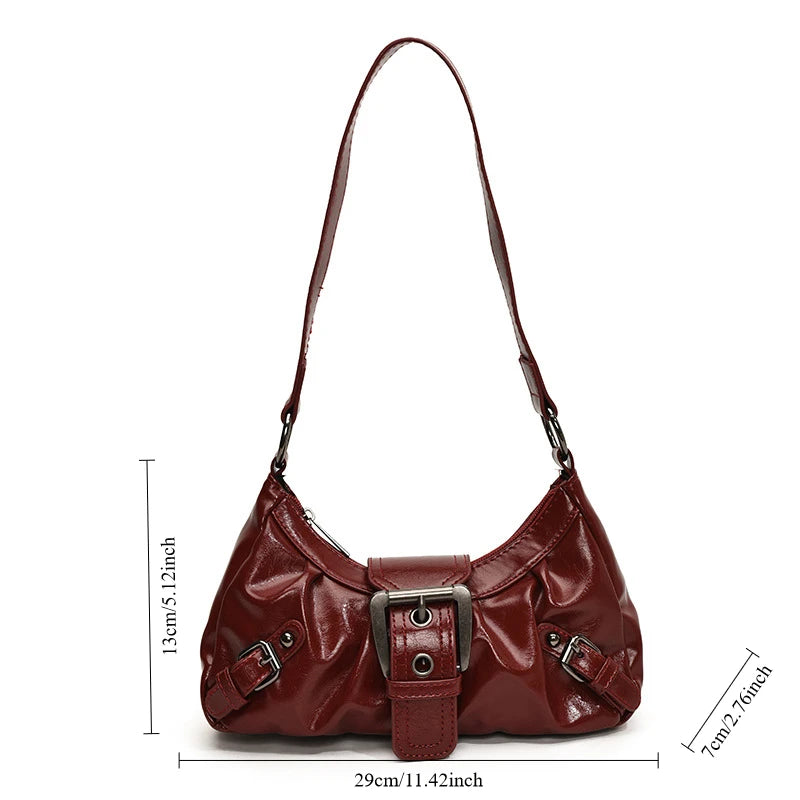 Vintage PU Shoulder Bag – Y2K Armpit Style