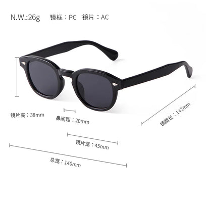 Vintage Shell Round Sunglasses Men