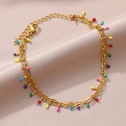 Gold Stainless Steel Pearl Anklet