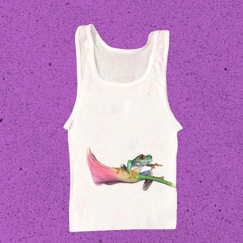 Vintage Y2K Baby Tee – Graphic Print Crop Top