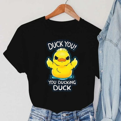 DUCK YOU! Cartoon Graphic Women&