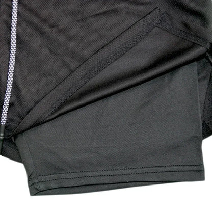 Men’s Camo 2-in-1 Running Shorts | Quick-Dry Gym Training Shorts with Built-In Pocket