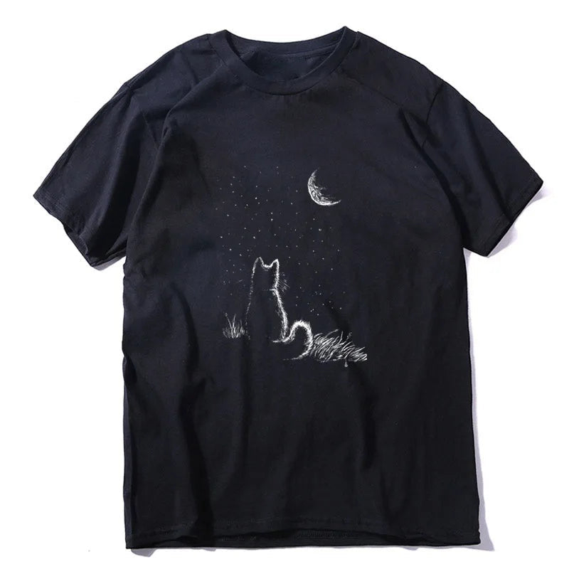 Men’s Cool Cat Print T-Shirt | 100% Cotton Casual Summer Tee