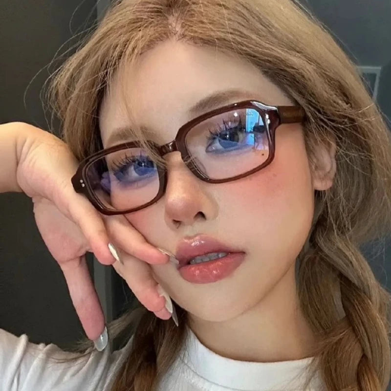 Retro Square & Oval Frame Anti-Blue Light Glasses