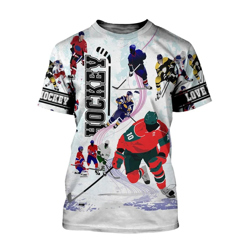 Hockey Stick Print Gym T-Shirt | Breathable Short Sleeve Fitness Tee