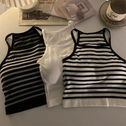 Korean Version Women’s Striped Tank Top