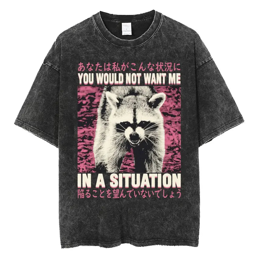 Retro Frog Print Oversized T-Shirt | Funny Japanese Style Tee