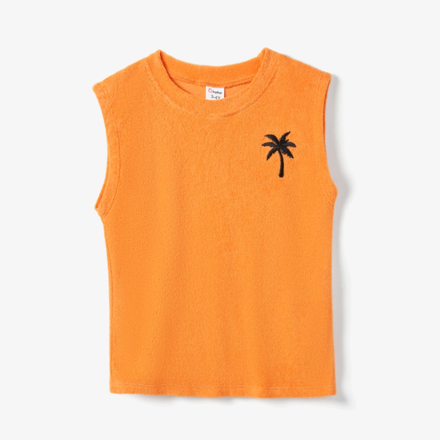 PatPat Family Matching Orange Terry Tank Top and Bodycon Tank Dress Sets Suitable for Summer Season Soft and Comfortable