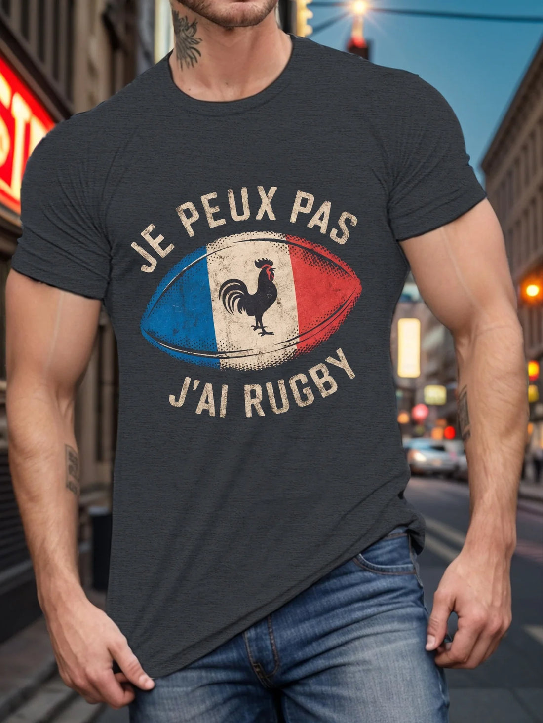 Summer Men’s 100% Cotton Rugby Graphic T-Shirt | Casual Loose Fit Tee