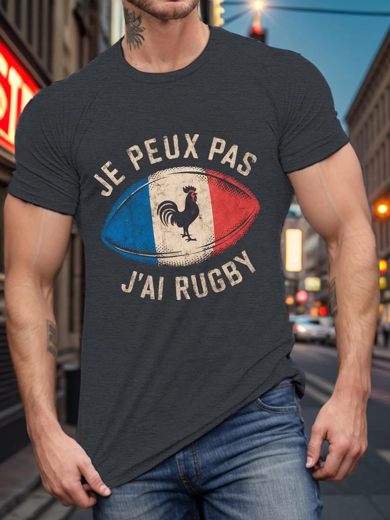 Summer Men’s 100% Cotton Rugby Graphic T-Shirt | Casual Loose Fit Tee