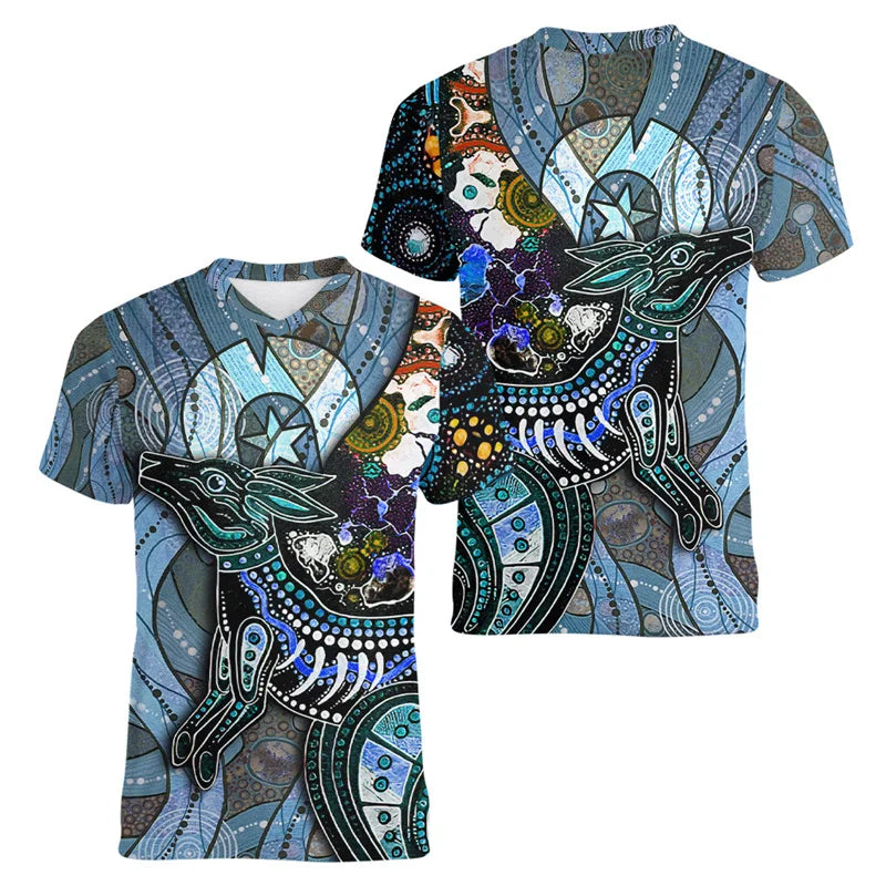 Australia Kangaroo 3D Printed T-Shirt | Unisex Sports Casual Summer Tee