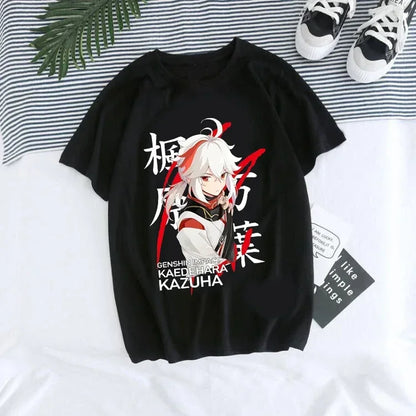 Genshin Impact Kawaii Graphic T-Shirt | Harajuku Anime Tee for Women