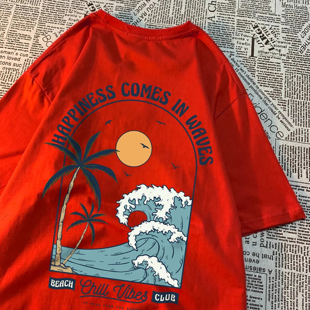 Waves Print Casual Tee