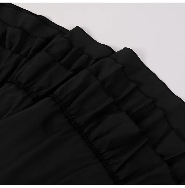 Brown Ruffled High-Waisted Victorian Skirt | Steampunk Gothic Vintage Party Wear