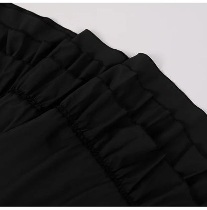 Brown Ruffled High-Waisted Victorian Skirt | Steampunk Gothic Vintage Party Wear