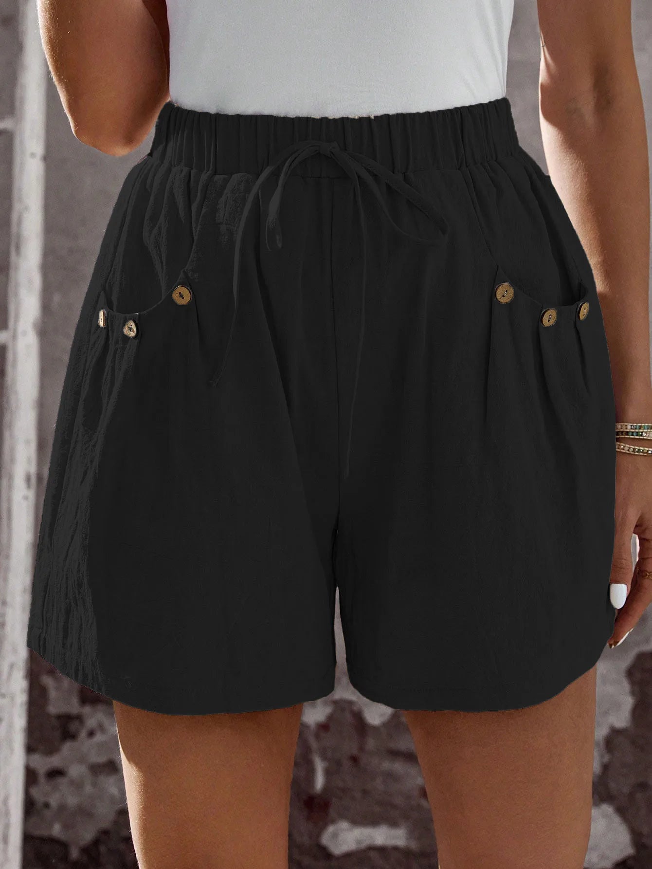 European &amp; American Style Summer Casual Shorts | Elastic Waistband with Drawstring &amp; Pockets