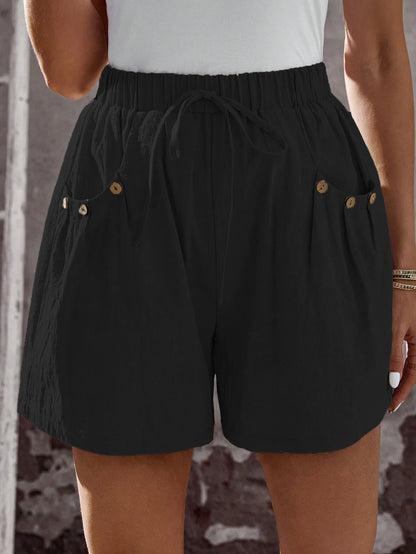 European &amp; American Style Summer Casual Shorts | Elastic Waistband with Drawstring &amp; Pockets