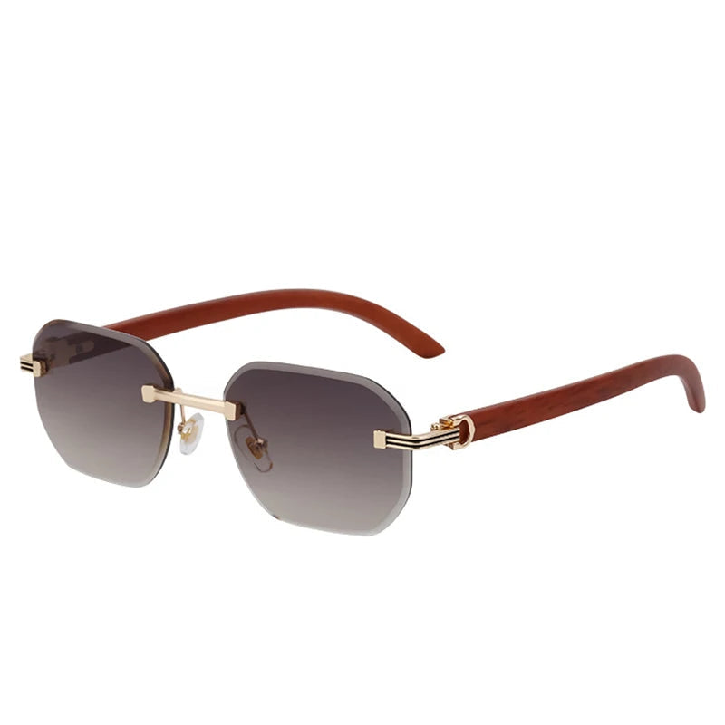 Vintage Square Rimless Sunglasses – Men’s Luxury Punk UV400 Eyewear