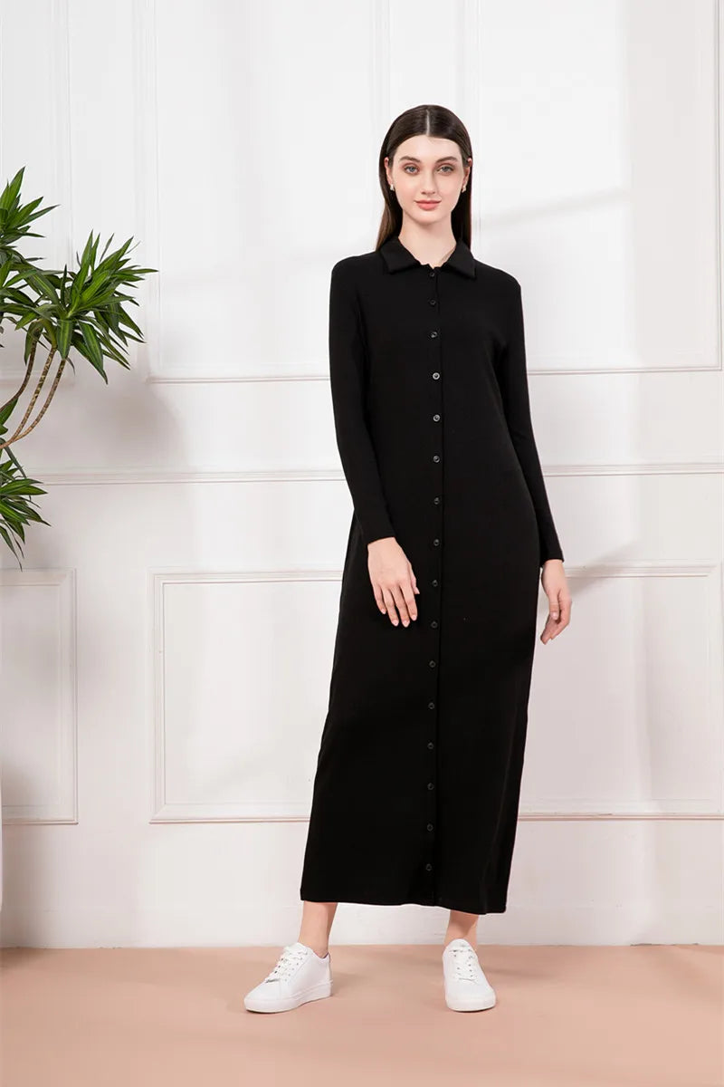 Maxi Dress with Button Design for Women