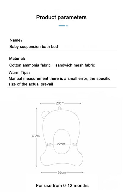 Baby Bath Seat Support Mat Soft Anti Slip Cushion for Infants