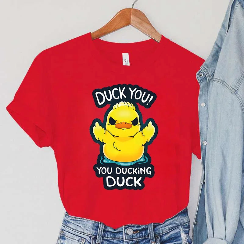 DUCK YOU! Cartoon Graphic Women&