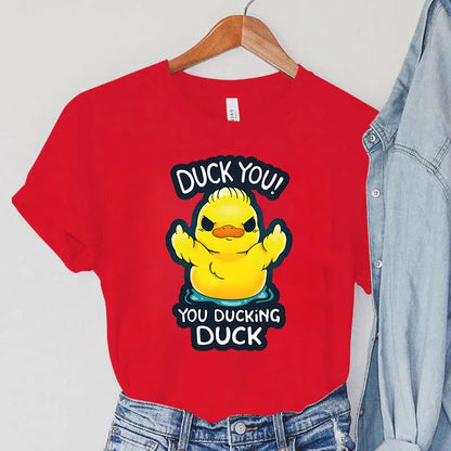 DUCK YOU! Cartoon Graphic Women&