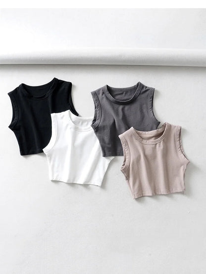 Summer Vintage White Crop Tops for Women