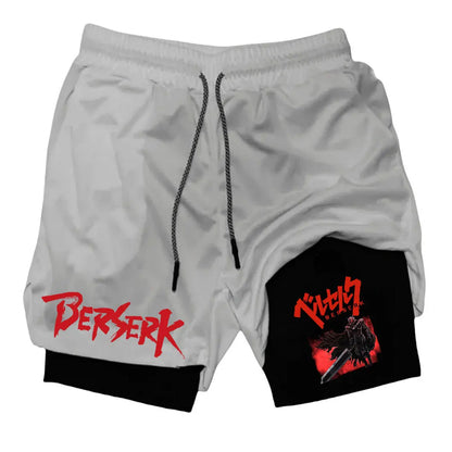 Anime Berserk Print Men’s 2-in-1 Running Shorts