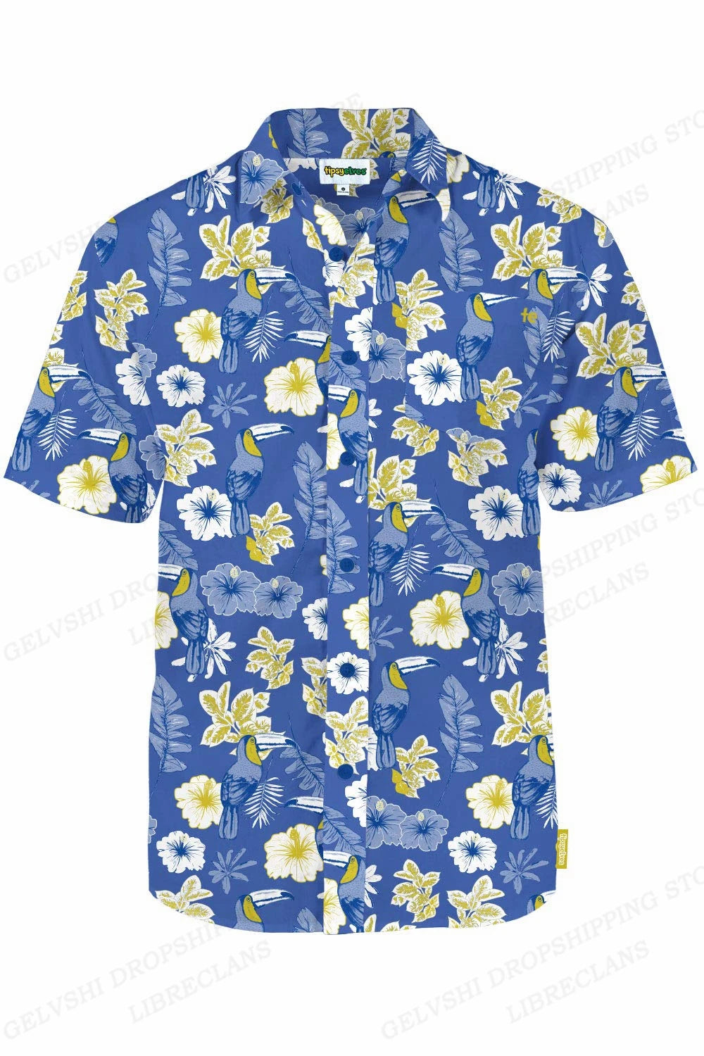 Duck 3D Print Casual Lapel Shirt | Unisex Beach Vacation Short Sleeve Blouse