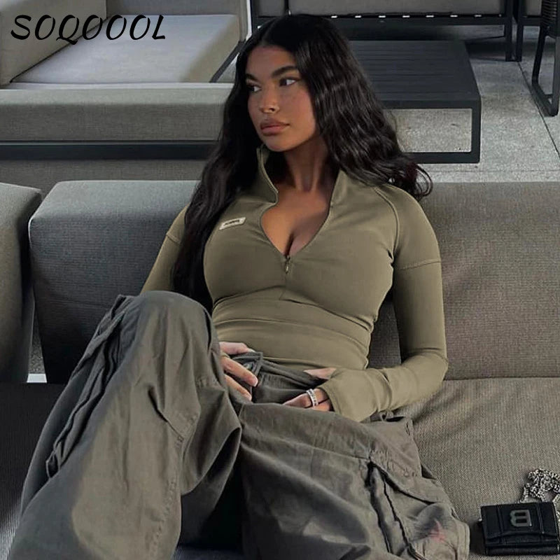 Y2K Zip T-Shirt for Women