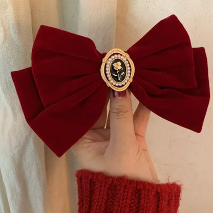 Elegant Velvet Bow Hair Clip for Women