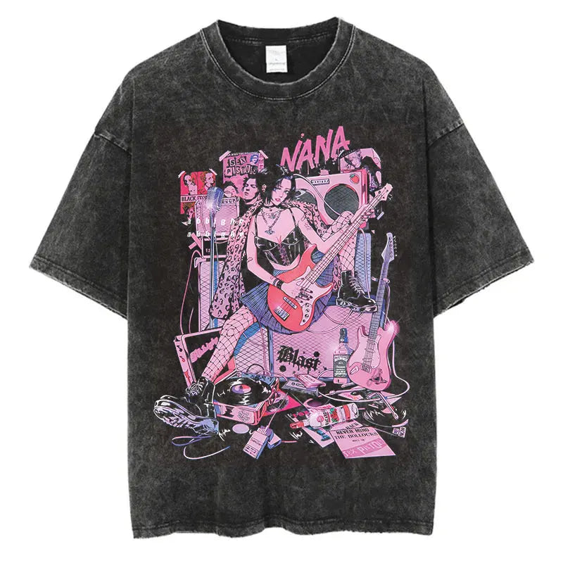 Japanese Anime Nana Osaki Vintage Washed Graphic T-Shirt